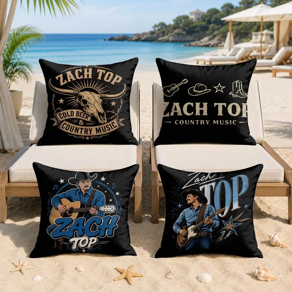 Z-Zach Bryan Rapper Cool Cushion Cover Silky Short Plush Invisible Zipper Dustproof Sofa Pillow Case For Home Decor