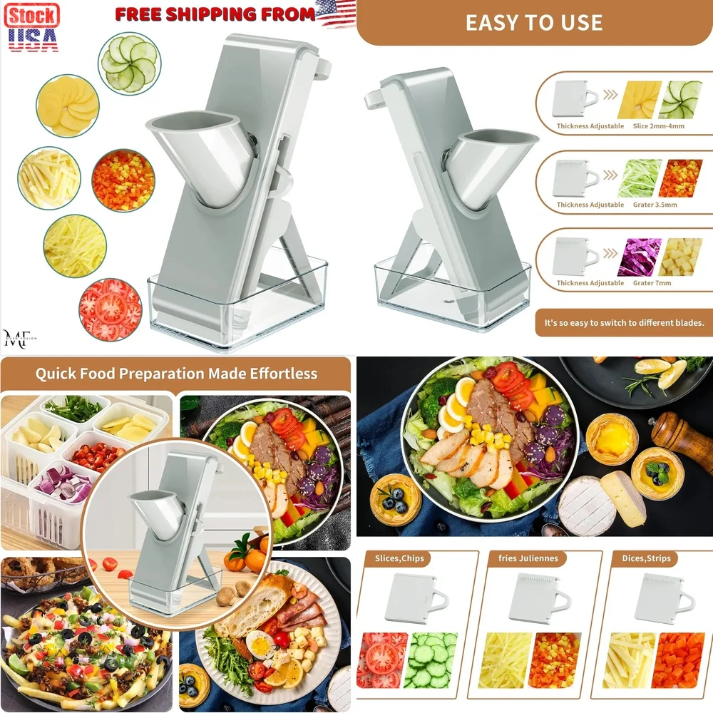 

Fruit & Vegetable Tools4 in 1 Mandoline Slicer Vegetable Chopper Adjustable Food Cutter for Potato Onion Cabbage Carrot Kitchen