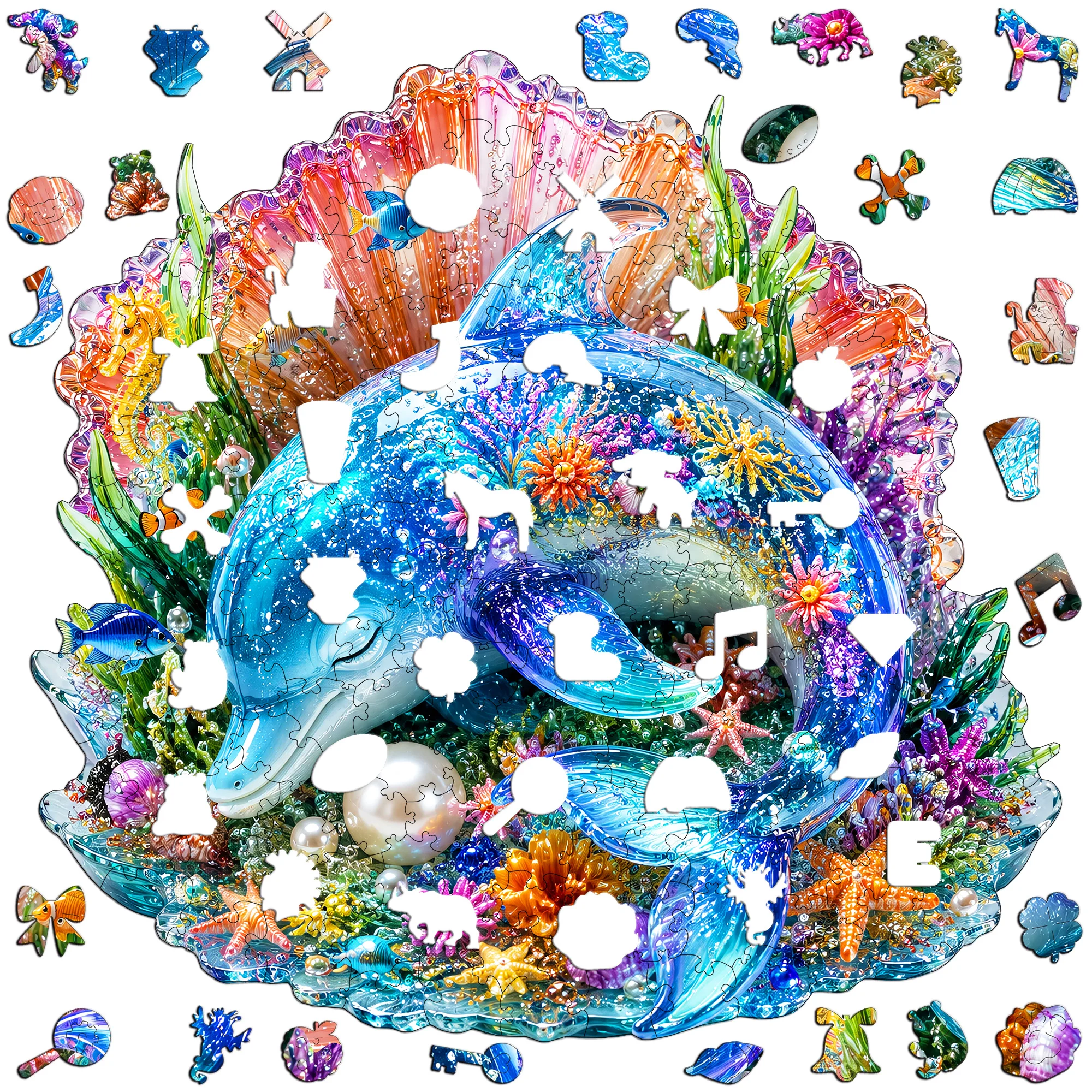 Coastal Town Flat Wooden Puzzle Brain Teaser Animal Jigsaw Puzzle Unique Gift for Any Occasion Idear Gift for Kids Teens