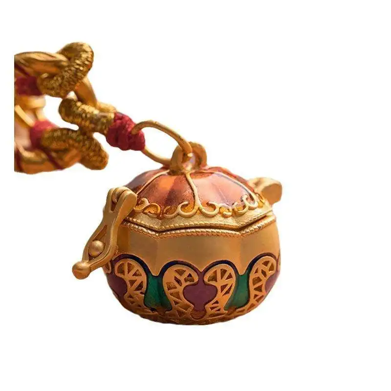 2026 New Style Pumpkin Sachet Car Keychain Cloisonne Vintage Gold Gau Box Fortune Niche Pendant Daily Jewelry Festival Gift