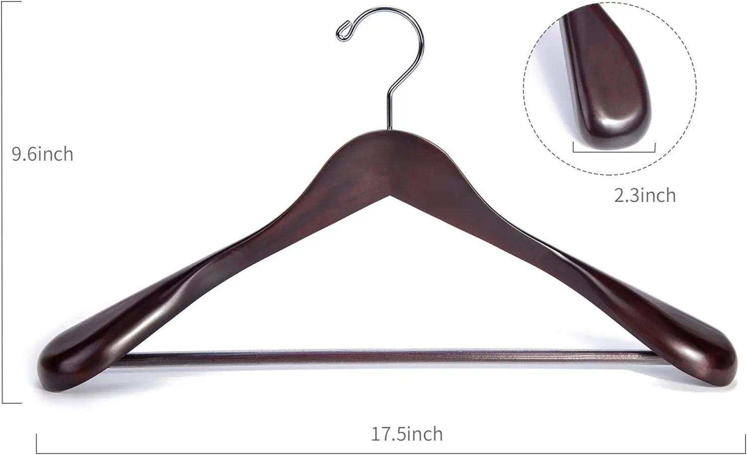 Luxury Mahogany Wooden Suit Hangers - 12 Pack - Wood Coat Hangers,Jacket Outerwear Shirt Hangers with Extra-Wide Shoulder