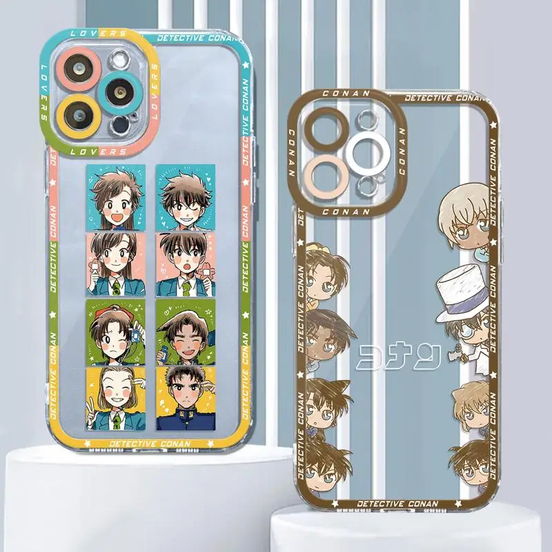 Clear Phone Case For Samsung Galaxy S23 S22 S21 S20 S10 FE Ultra Plus Note 10Lite 10Plus Cover Anime Cartoon Detective Conan