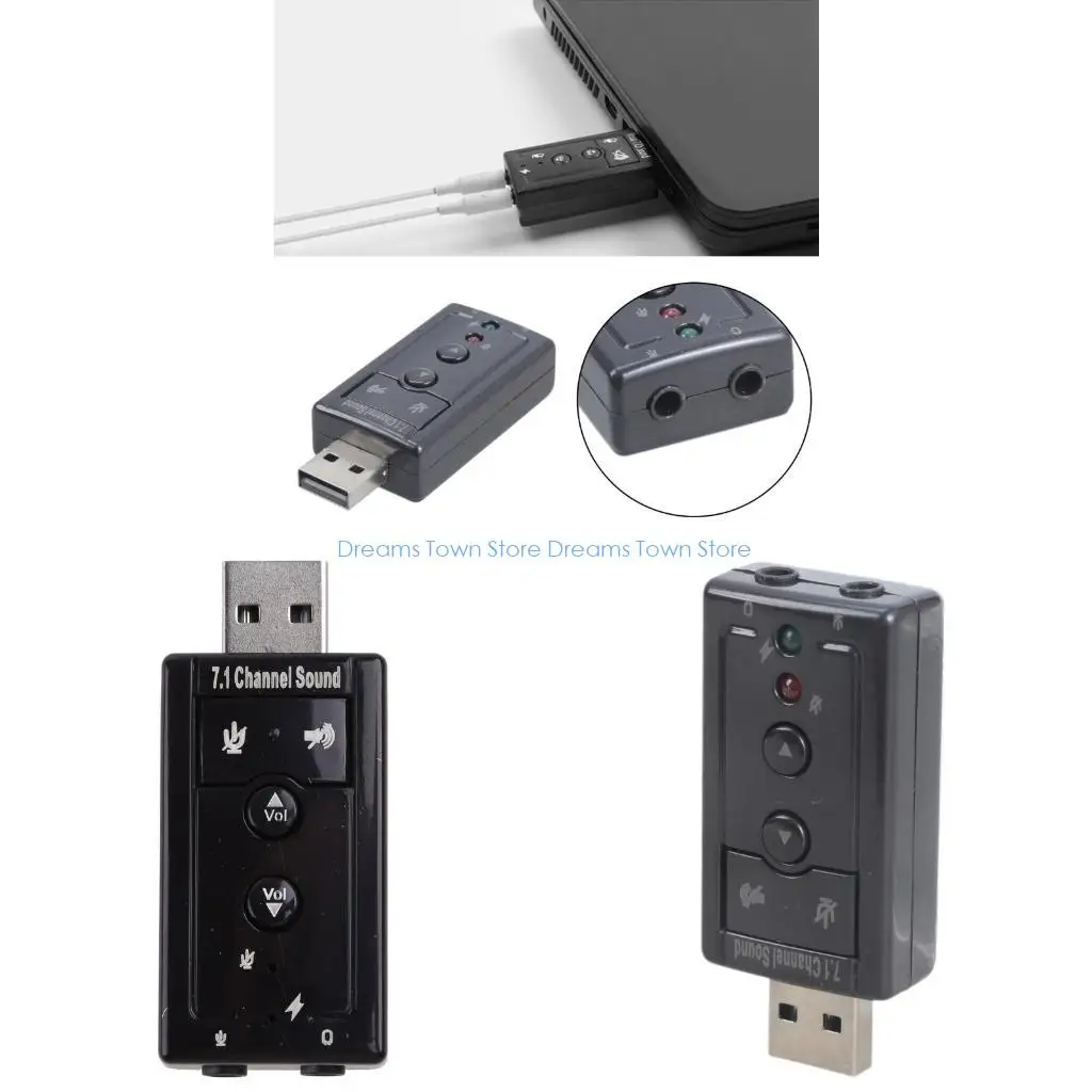 

HX6A Dual Virtual 7.1 Channel External Sound Card USB Soundbox Dynamic Surround