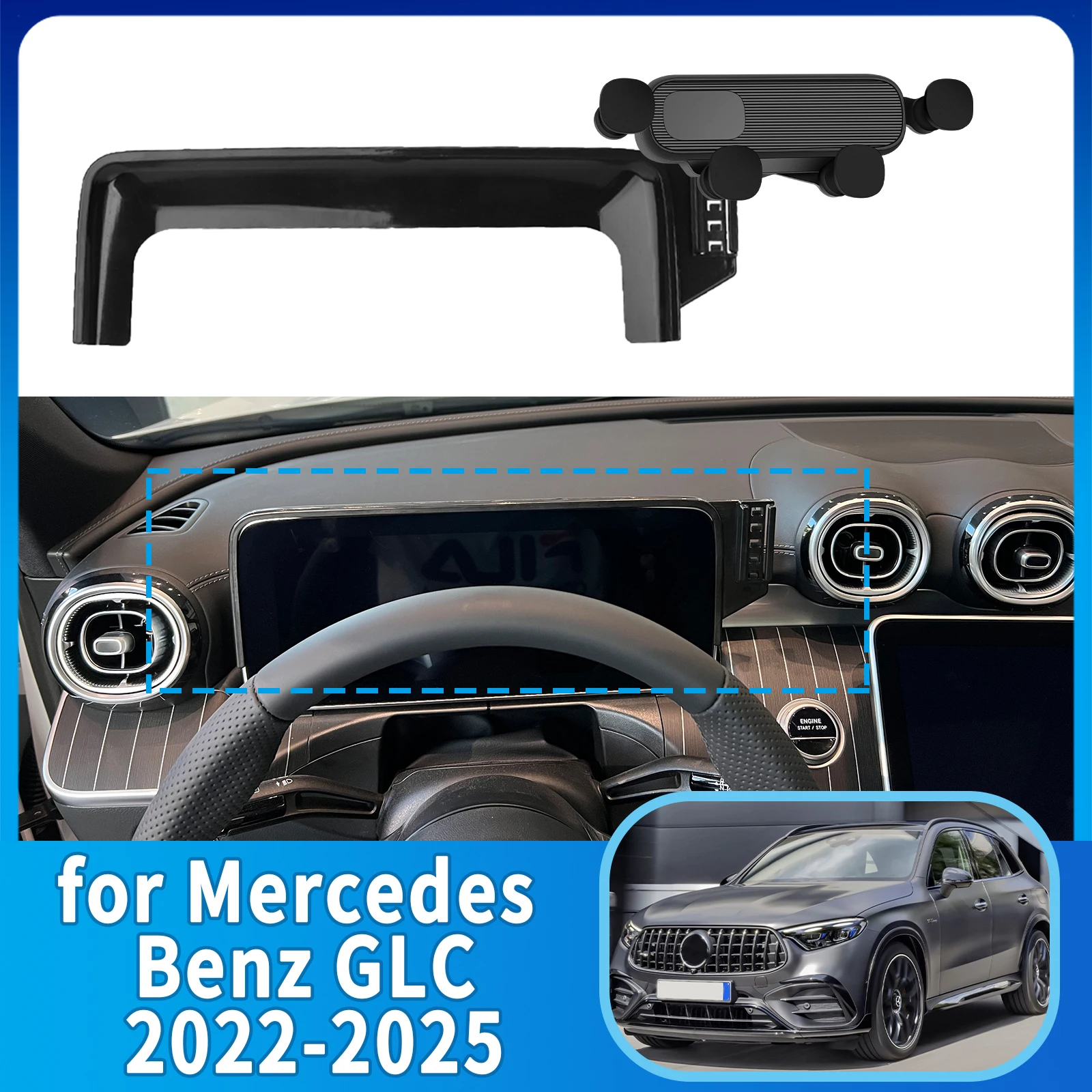 

fit for Mercedes Benz GLC 2021 2022 2023 2024 Coupe Sport Car Phone Holder, Dashboard Screen Mount Bracket Easy Installation​​