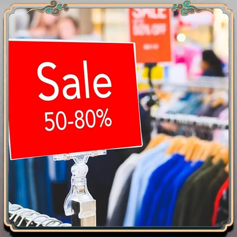 30 قطعة من مشابك اللافتات الواضحة للعرض، ومشابك حامل اللافتات للبيع بالتجزئة، ومشابك علامة الأسعار البلاستيكية ومشابك الأكريليك لعلامة الملصقات