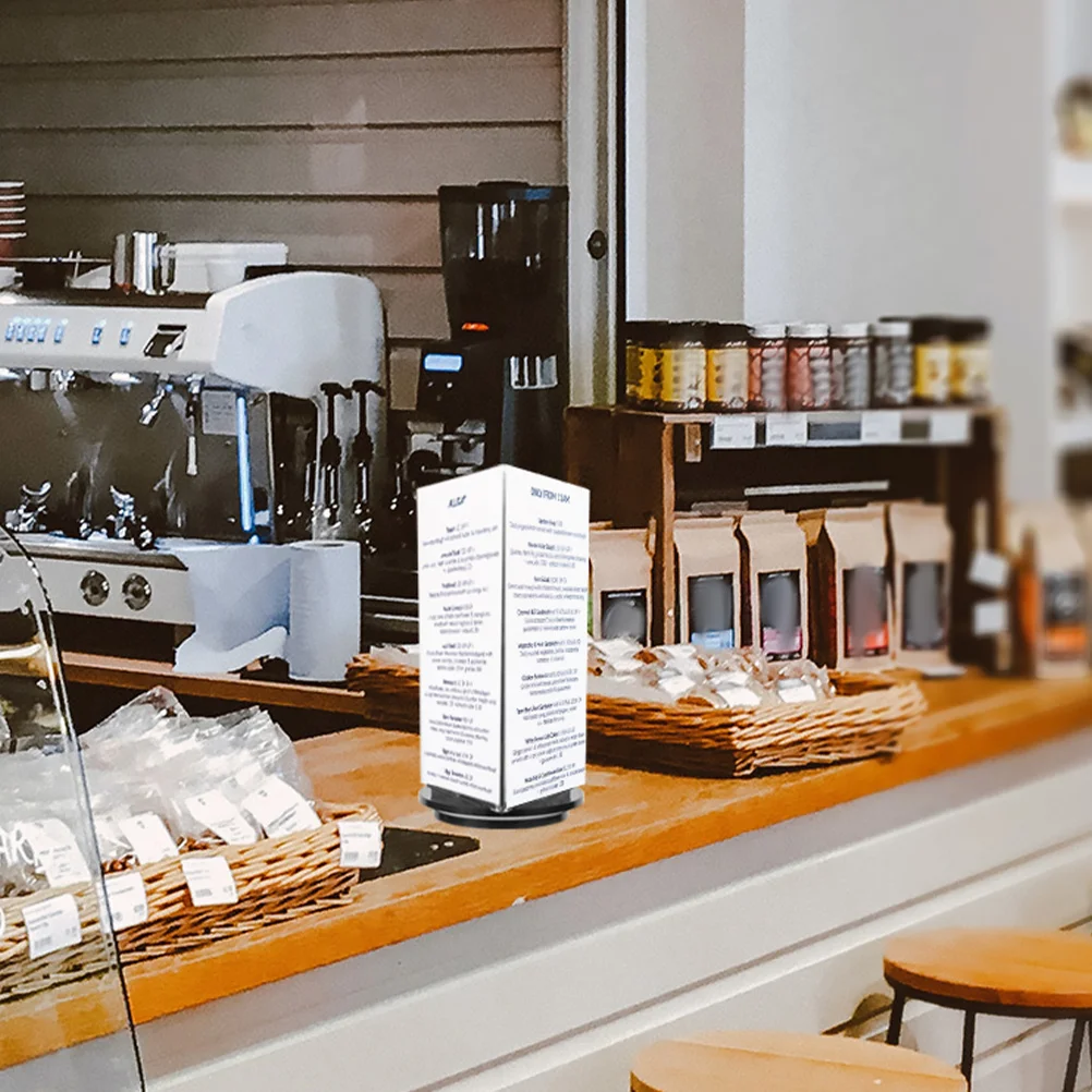 

2pcs Rotating Table Tent Holder 3-Sided Acrylic Menu Stand For Restaurant Cafe Wedding Display Stand Sign Holder Easy
