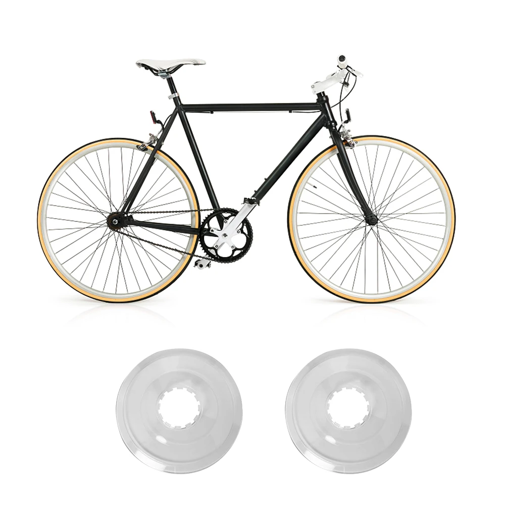 

2pcs Flywheel Guard Protector Plastic Bike Wheel Cover for Spokes Protection Transparent Durable Cycling Guard