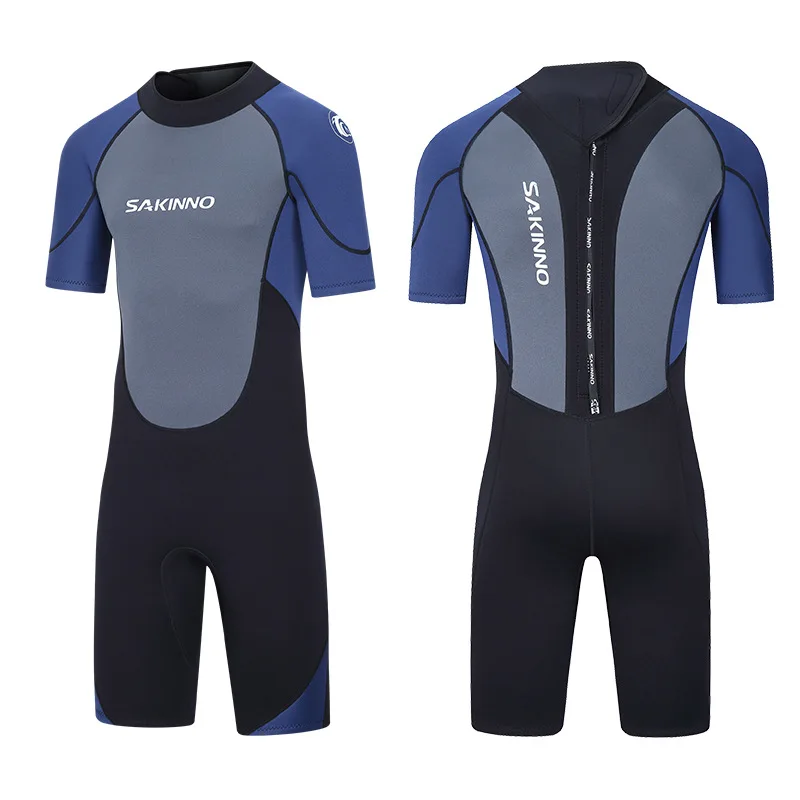 New 2MM 3mm Diving Suit Men Short Sleeve One-piece Thickened Thermal Swimsuit Snorkeling Surfing Neoprene Wetsuit