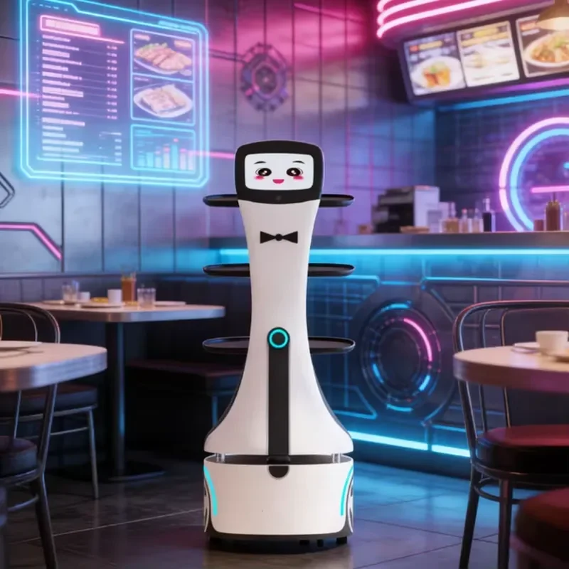 for Smart Meal Delivery Robot App Control Automatic Charging 40kg Load LDS-Slam Navigation Automatic Service Robot