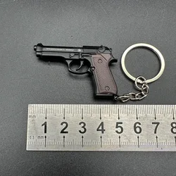 Mini M92f M1911 Small Gun Metal Plastic Pistol Keychain Model Creative Pendant Tools