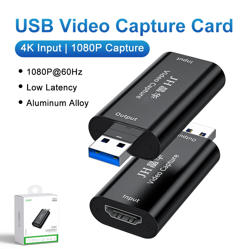 HDMI to USB Video Capture Card, 1080P HD Recorder for PS4/Switch/Xbox Live Streaming, Multi-OS Support