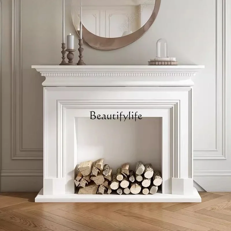 

ld14New French retro white mantel living room simple decorative cabinet