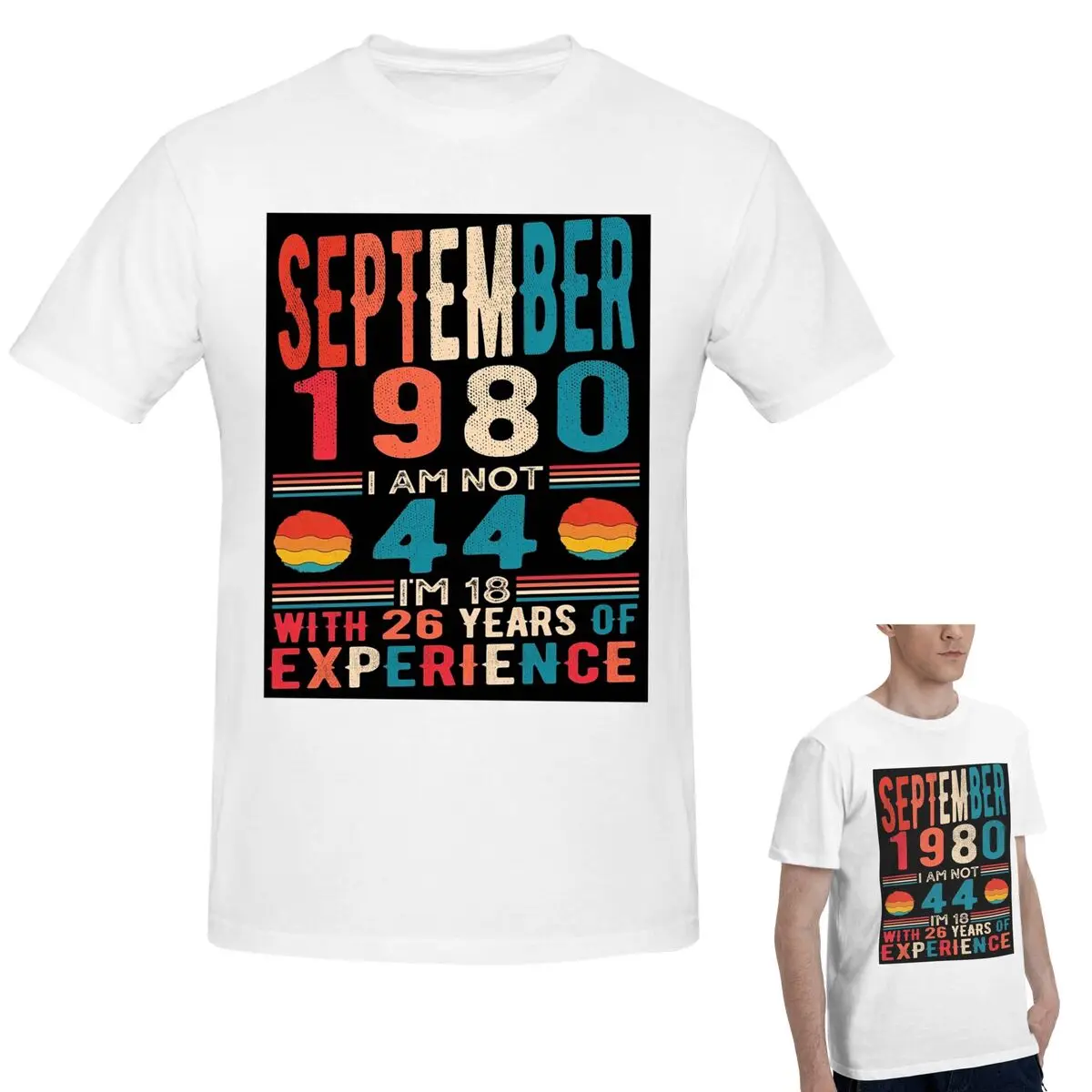 

Сентябрь 1980 года, я не 44, я 18 с 26-летним опытом. Футболка. Мужская классическая футболка. Мужские летние рубашки с круглым вырезом. Топы.