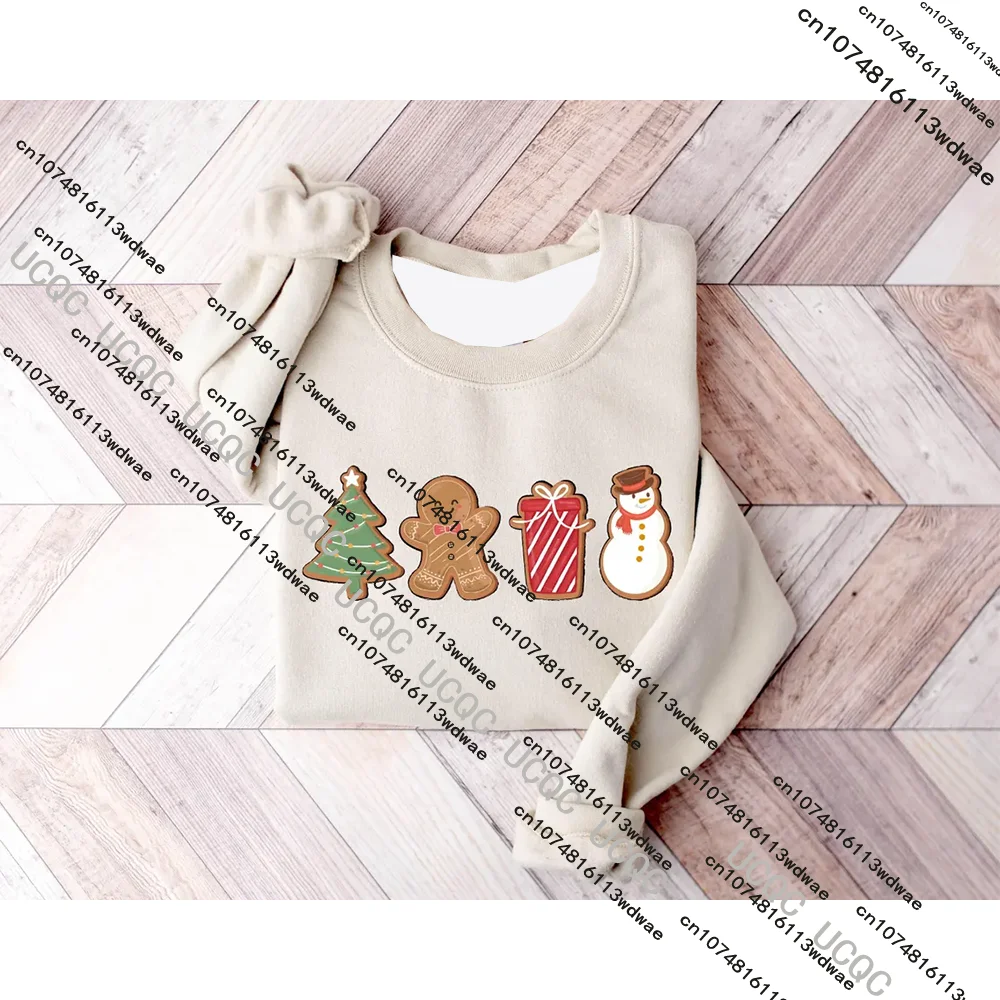 ​ Yuletide لطيف الزنجبيل الكوكيز البلوز المرأة عيد الميلاد البلوز عيد ميلاد سعيد زوجين تبادل الهدايا ​   عطلة سعيدة