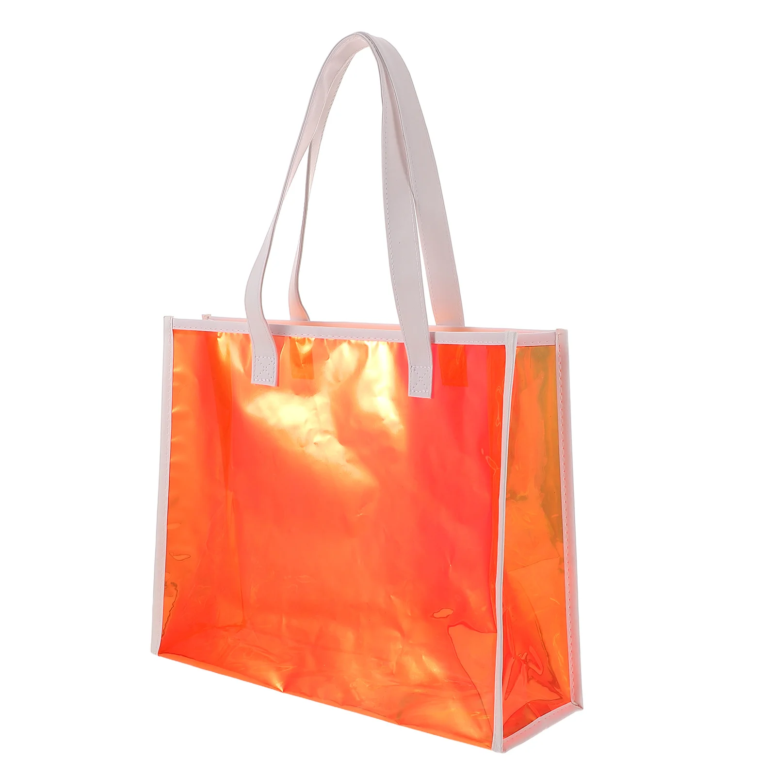 

Transparent Handbag Clear PVC Tote Jelly Bag Durable Waterproof Holographic Shopping Party Travel Girls Purse Favor Bag