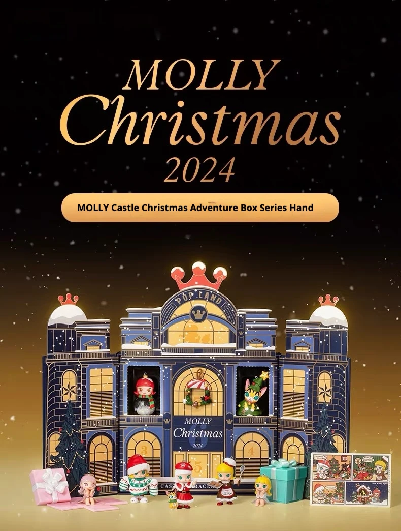 Hot Genuine Blind Box Molly Castle Christmas Adventure Series Mystery Box Cute Molly Christmas Vibe Design As Collectible Gifts