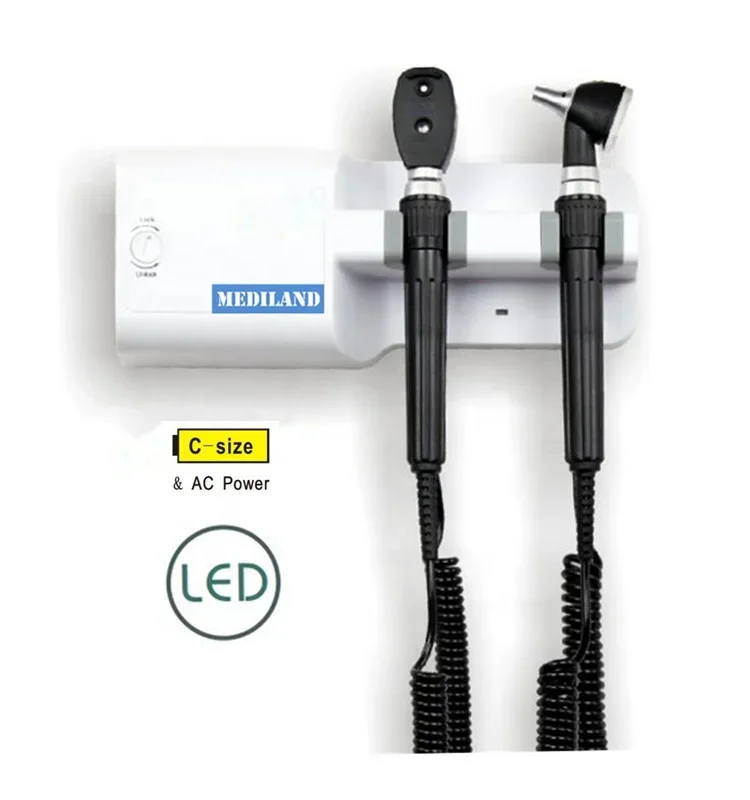 منتجات TLF ENT مجموعة تشخيصية لاسلكية مثبتة على الحائط ML-2000 مع مصدر ضوء LED مجموعة منظار العين عالية الأداء