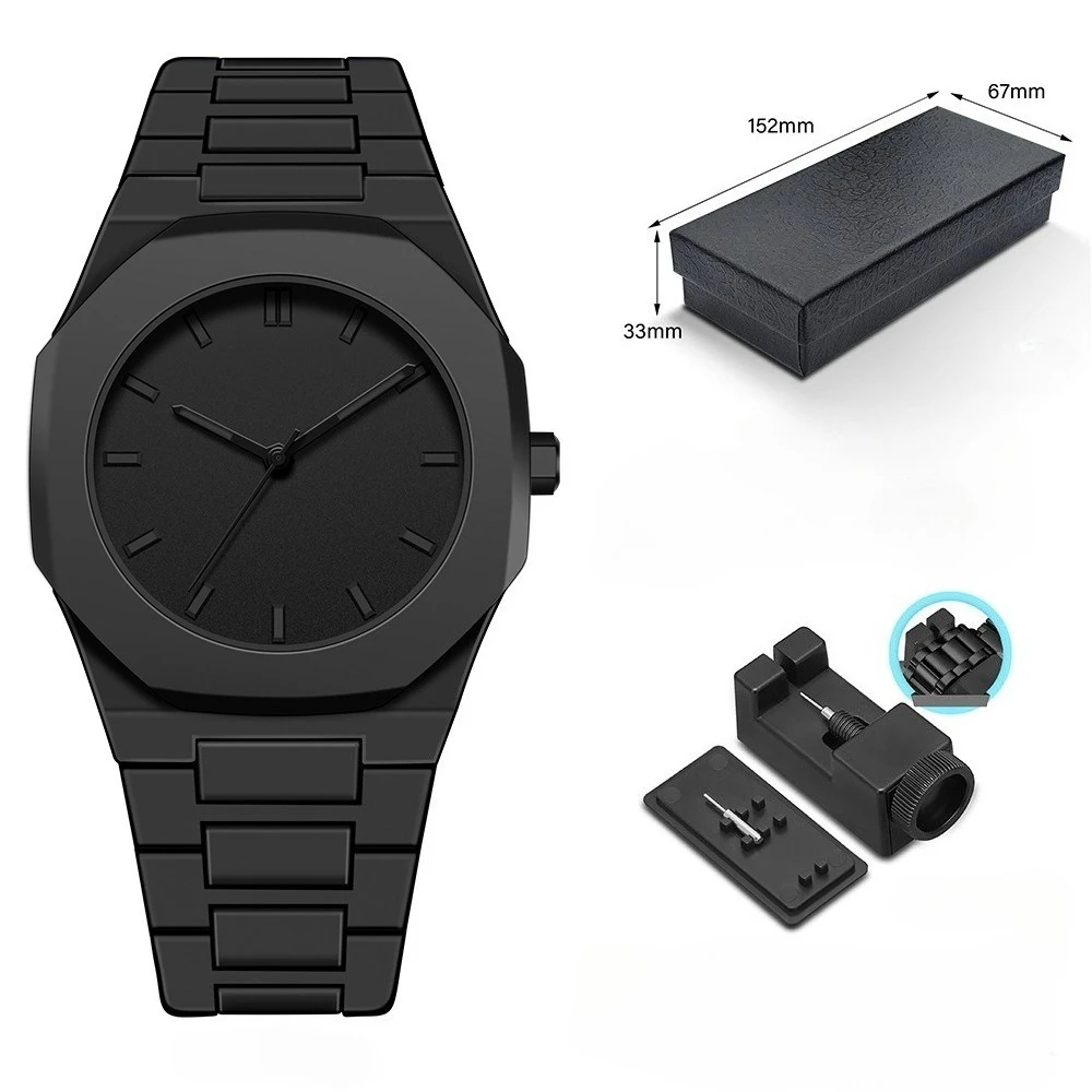 

Hot Sale Plastic Men Women Watch Luxury Wristwatch Gifts Fashion Black Quartz Watches Butterfly Button Couple Watch Wholesale