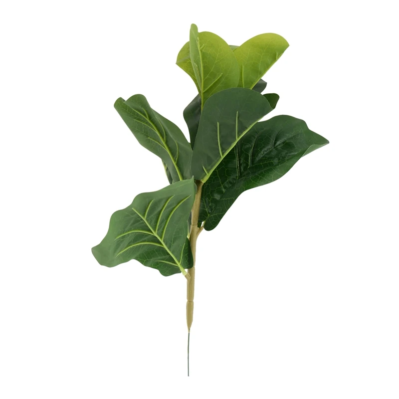 Small Artificial Fiddle Leaf Tree 11Inch Faux Ficus Lyrata Tree For Home Wedding Courtyard Indoor And Outdoor Decoration