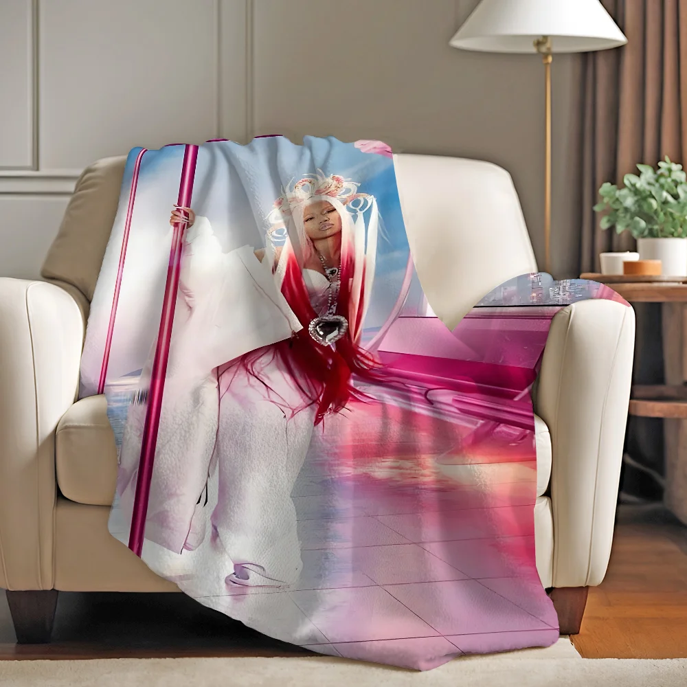 N-Nicki M-Minaj Rapper Blanket Perfect Gift For Sofa Office Bed Plane Travel Sleep Read Relax Camping