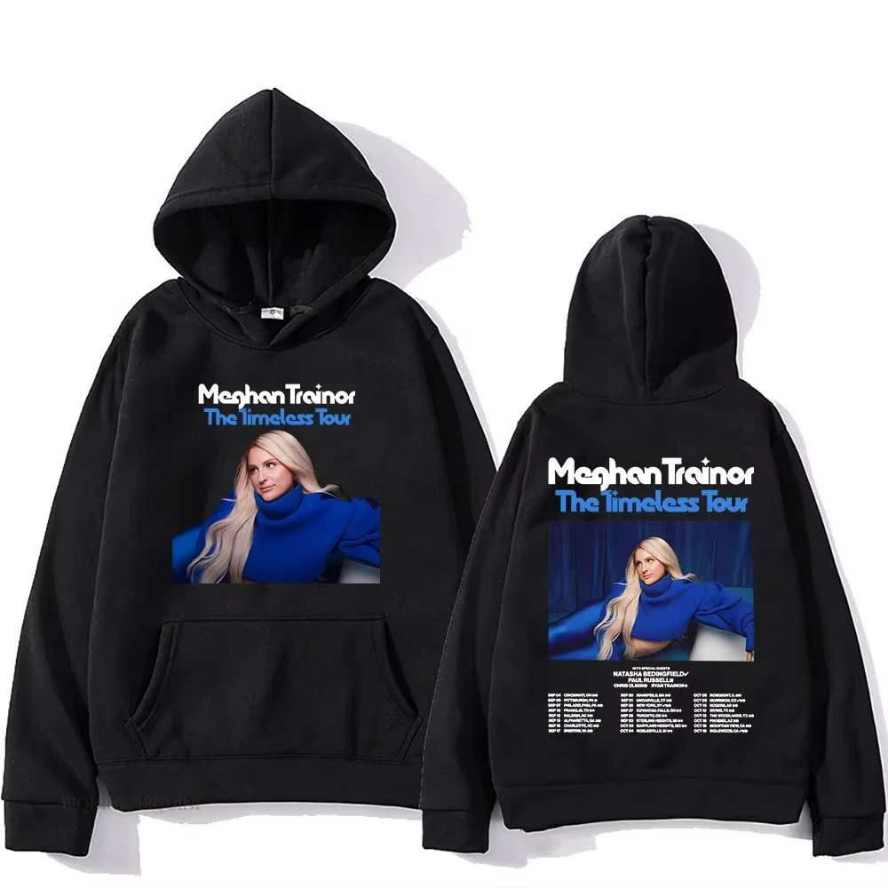 

Cartoon Graphic Printing Sweatshirts MeghanTrainor The Timeless Tour 2024 Hoodies with Hooded Comfortable Women Men Sudaderas