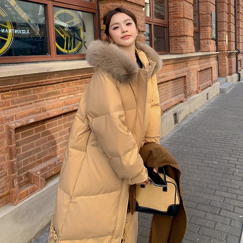 MiiiiX Casual Style Parkas Women's Down Cotton Coat 2024 Winter Fur Collar Chinese Knot Loose Jacket Outerwears Female Clothes