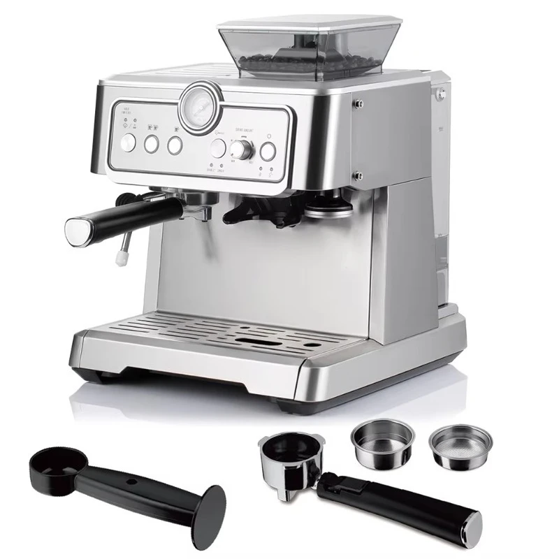 2.3L New Arrival Metal Professional Espresso Machine 15Bar Commercial Espresso Machine With Grinder for Household Hotel