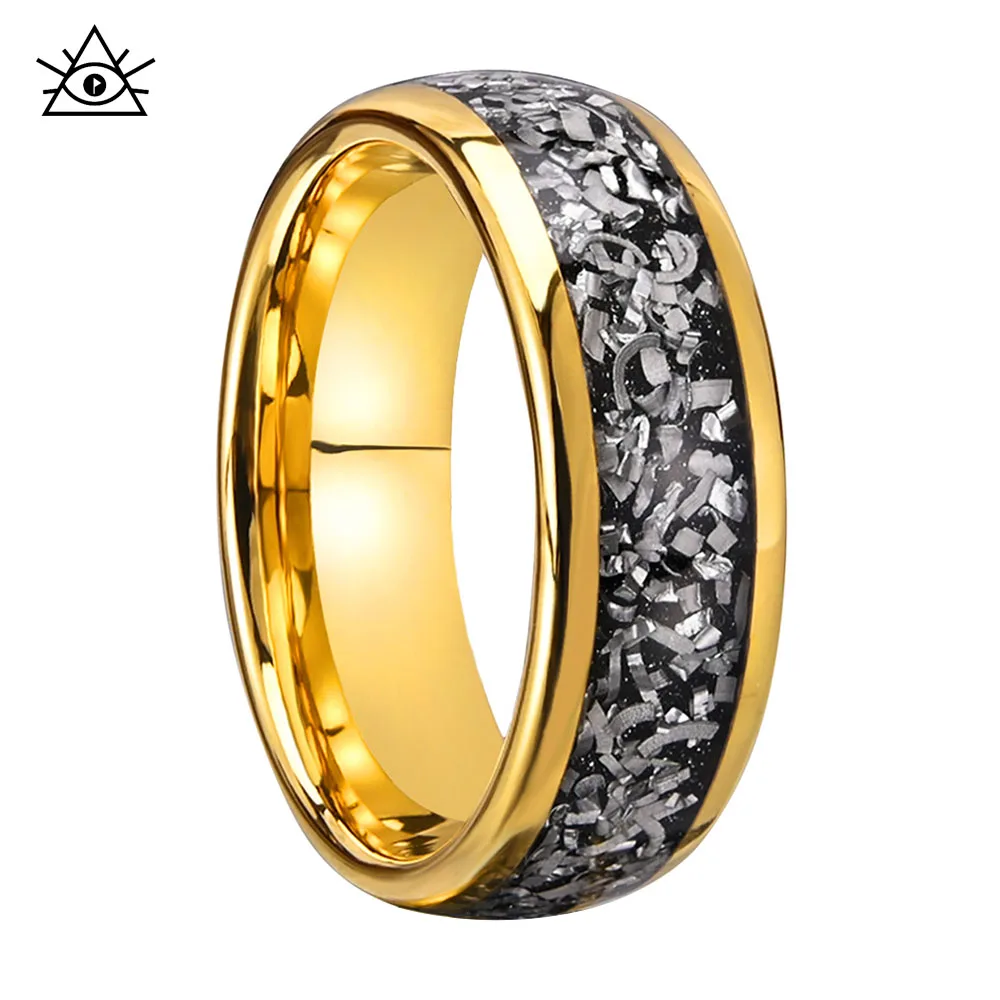 Retro Tungsten Steel Inlaid Meteorite Fragment Rings Fashionable Casual Accessories For Men And Women Ring