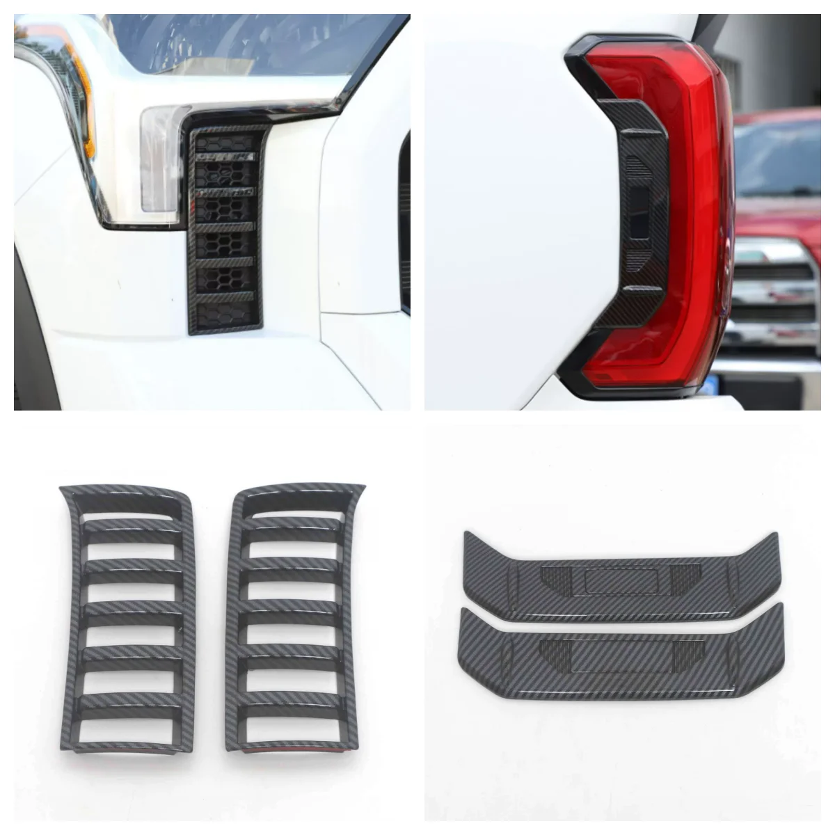 

For Toyota Tundra 2022 2023 Exterior Accessories Car Front Bumper Hood Vent Air Out Intake Grill Cover Trim 2PCS/SET