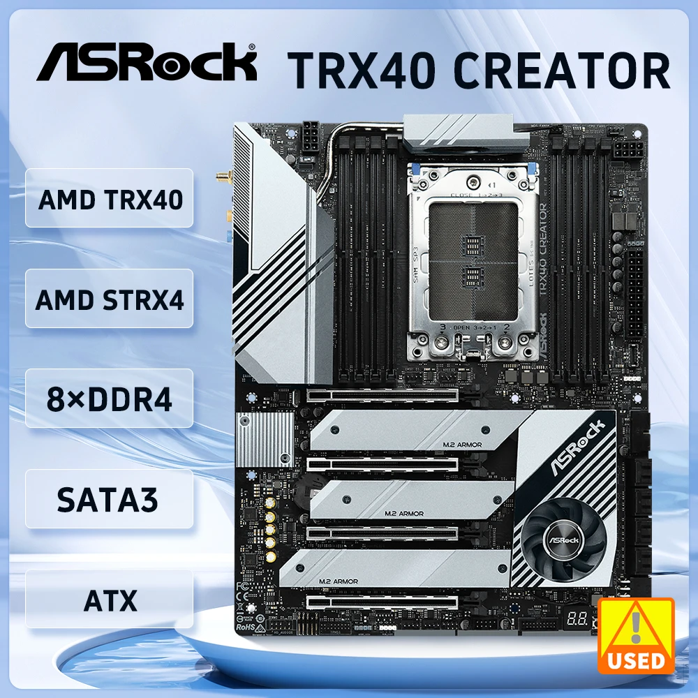 ASRock TRX40 Creator Motherboard AMD TRX40 sTRX4 8×DDR4  DDR4 4666+(OC) 256GB  3970X 3960X 3990X cpu PCI-E 4.0 M.2 SATAIII ATX