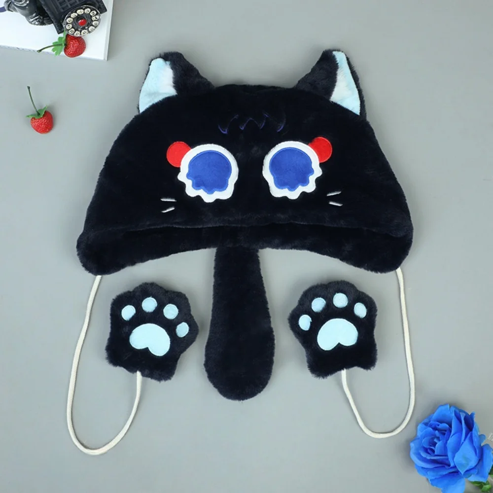 Game Genshin Impact Balladeer Cosplay Anime Wanderer Kids Adult Hat Cute Cat Autumn Winter Warm Plush Ear Protection Cap Gift