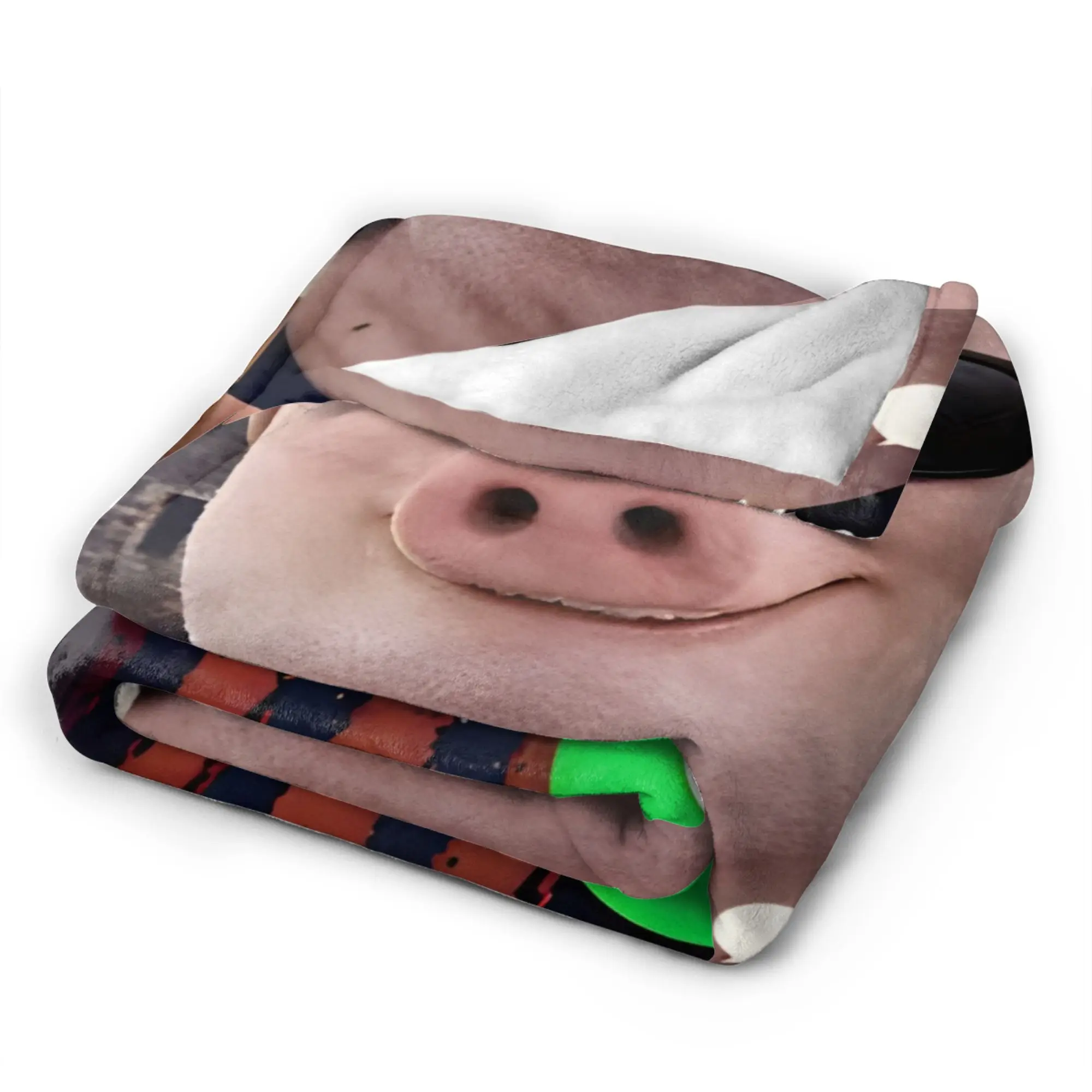 John Pork is Calling Warm Cozy Blanket For Couch Bed  Funny Throw Blanket Winter Plane Travel Flannel Bedspread
