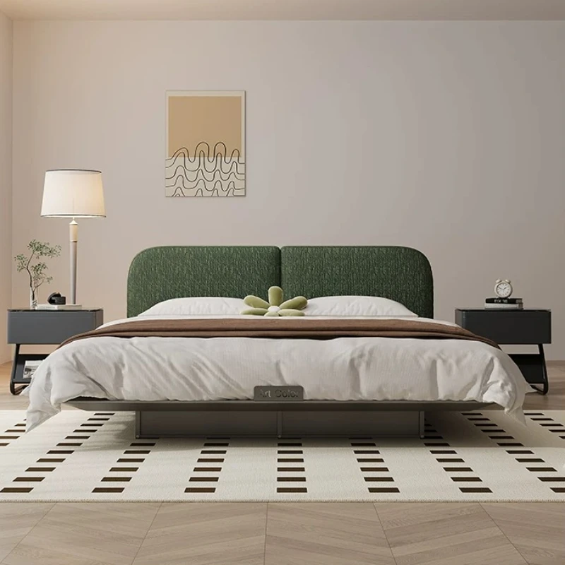 180x200cm Light Bed Floating Storage Modern Raised Bed Metal Frame Space Saving Camas Matrimoniales Futuristic Furniture