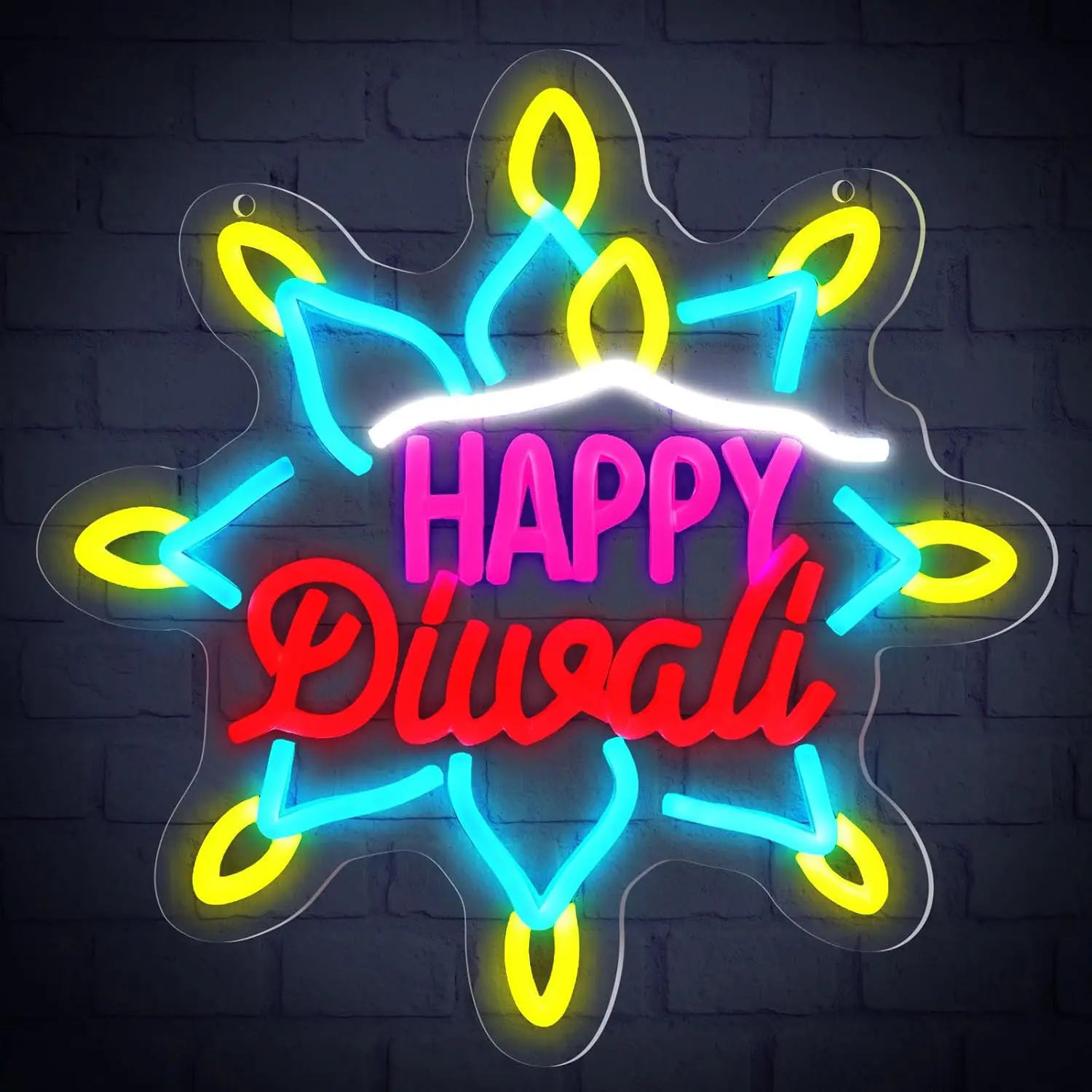 

Неоновая вывеска Happy Diwali: Декор для дома, кафе, бара, вечеринок, гостиной. Светодиодный неоновый светильник с регулировкой яркости, питание от USB.