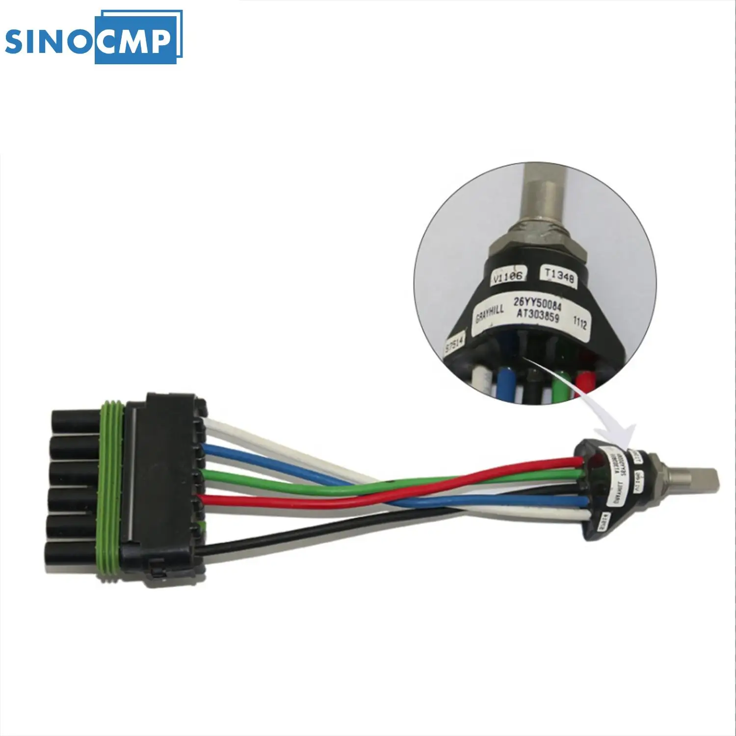 26YY50084 AT303859 SINOCMP 1PCS Rotary Switch For John Deere Excavator Rotary Throttle Knob Switch