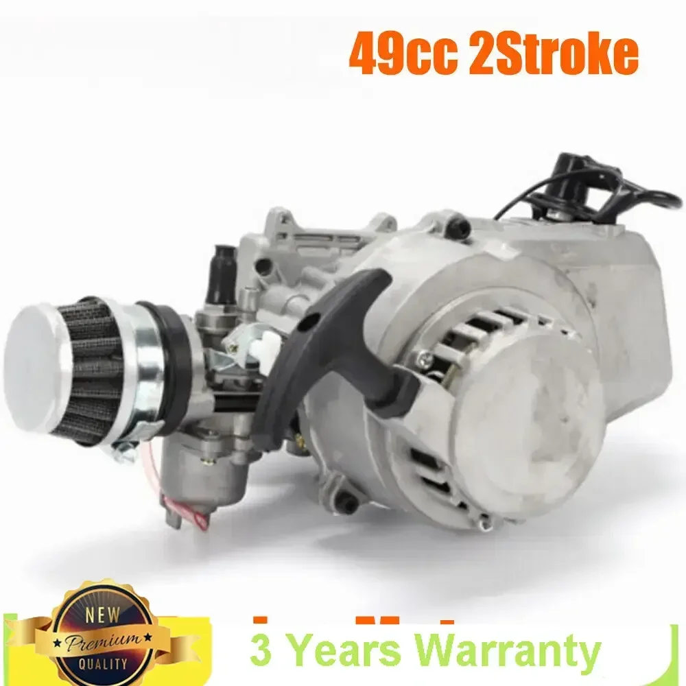 

49cc Aluminum Two-stroke Minimoto Engine Motor Parts Kit Pull Start Complete Engine Unit for Scooter Pocket Dirt Bike Quad ATV