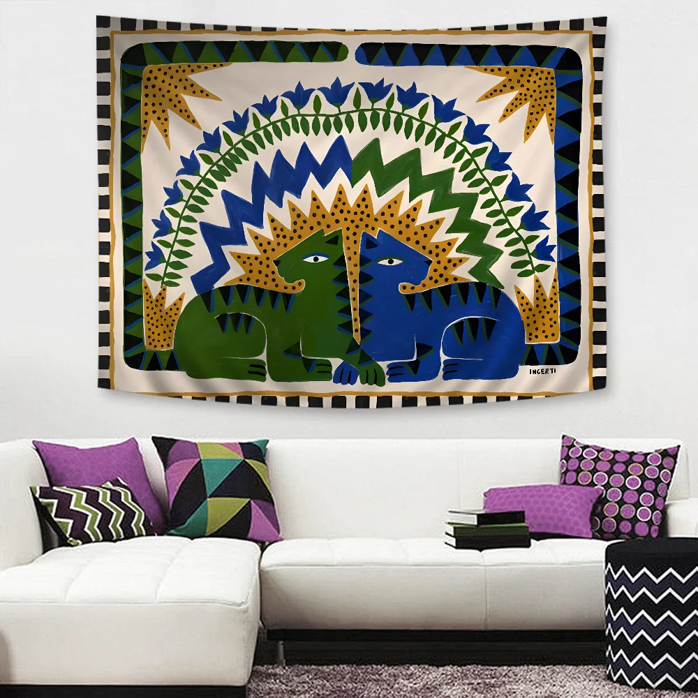 Ancient Egypt Abstract Tiger Leopard  Hanging Bohemian Tapestry Hanging Tarot Hippie Wall Rugs Dorm Wall Hanging Home Decor