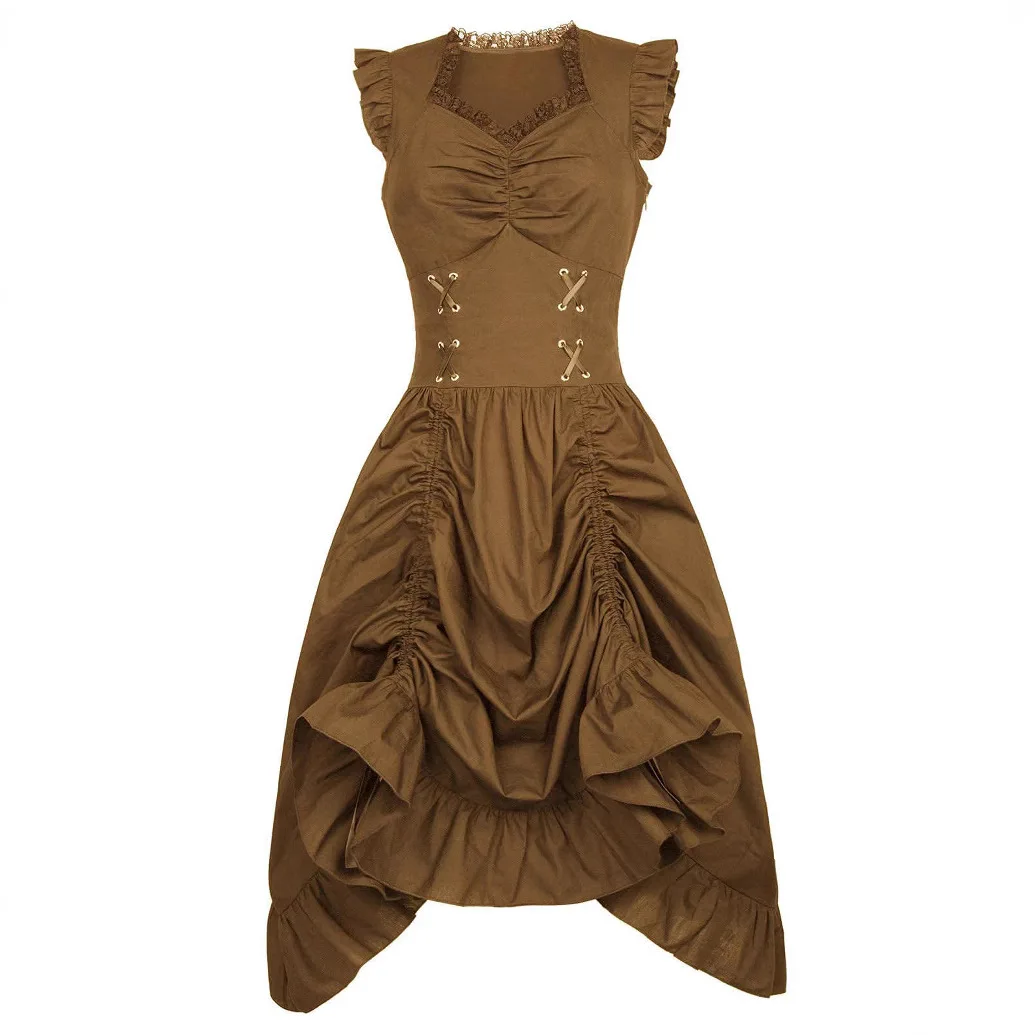 Жилет эпохи Возрождения, средневековое женское платье Виктории на шнуровке с неровным подолом, без рукавов, милый готический пиратский костюм для косплея, пиратский костюм
