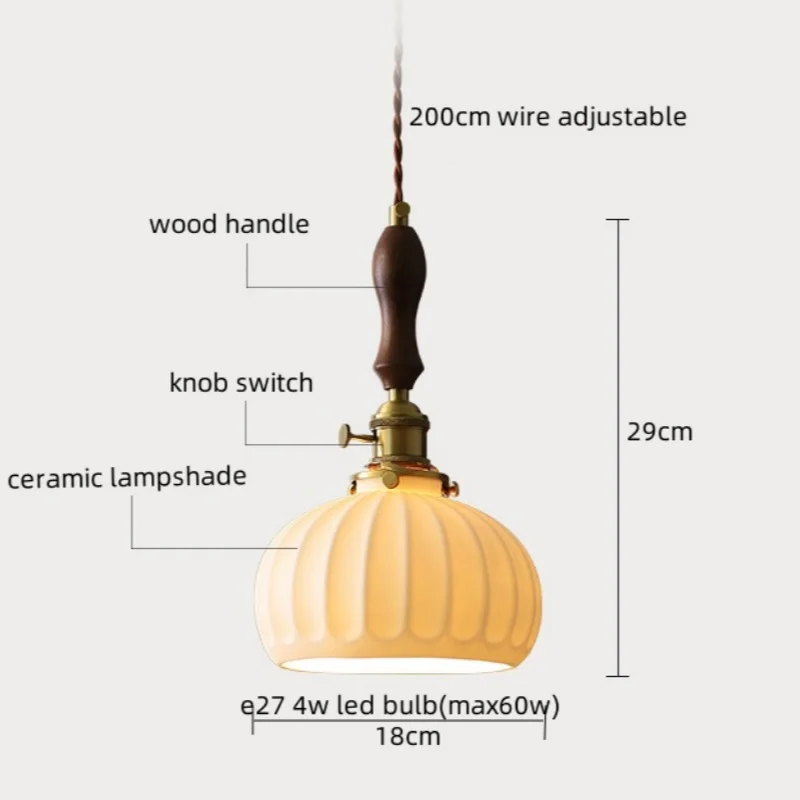 IWHD Chandelier LED Pendant Lights Fixtures Ceramic Copper Living Dining Room Kitchen Home Decor Modern Hanging Lamp Luminaire