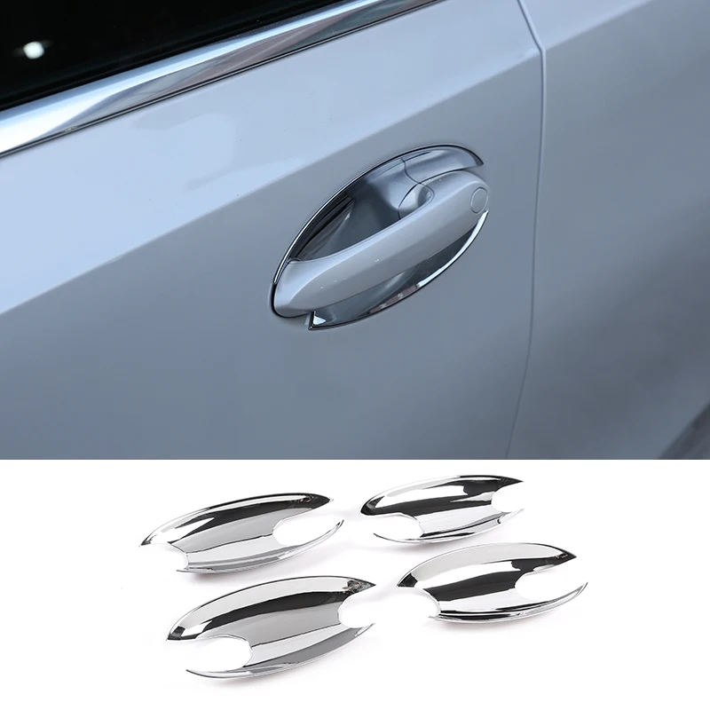 

4 Pcs Bright Silver ABS Chrome Car Door Bowl Cover Trim For BMW 3 Series G20 G28 2020 Car Accessories