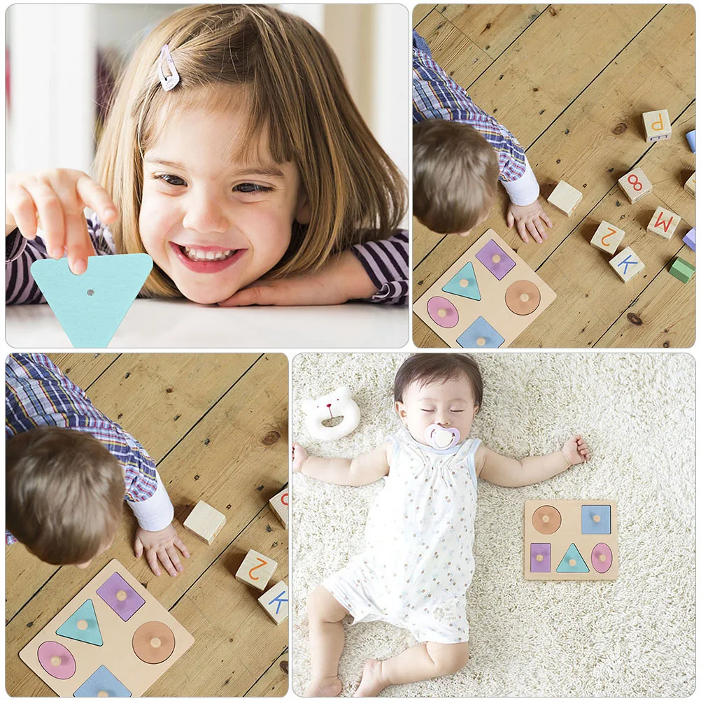 

2 Sets Wooden Geometric Shape Matching Brain Developmental Parent-Child Interaction Educational Block Plaything