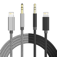 Lightning to 3.5mm AUX Cable,Nylon Braided/Snake Skin Aux Cord for iPhone 14/13/12/11 Pro Max/XS/XR/8,iPad,Car Stereo/Headphone