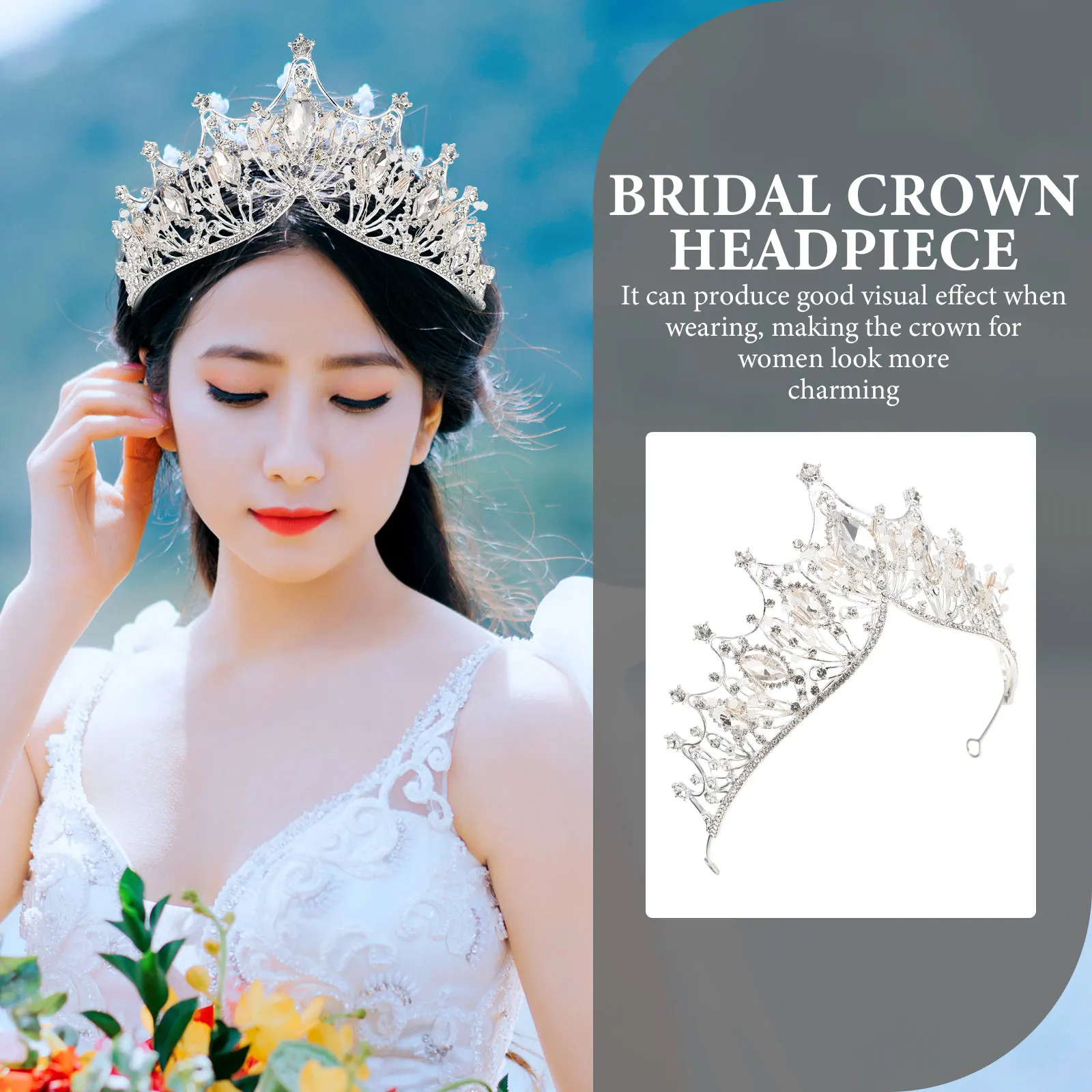 

Crown Hair Accessory for Women Bridal Accessories Wreath Headpiece Wedding Bride Alloy Crowns Headdress Banquet Decor