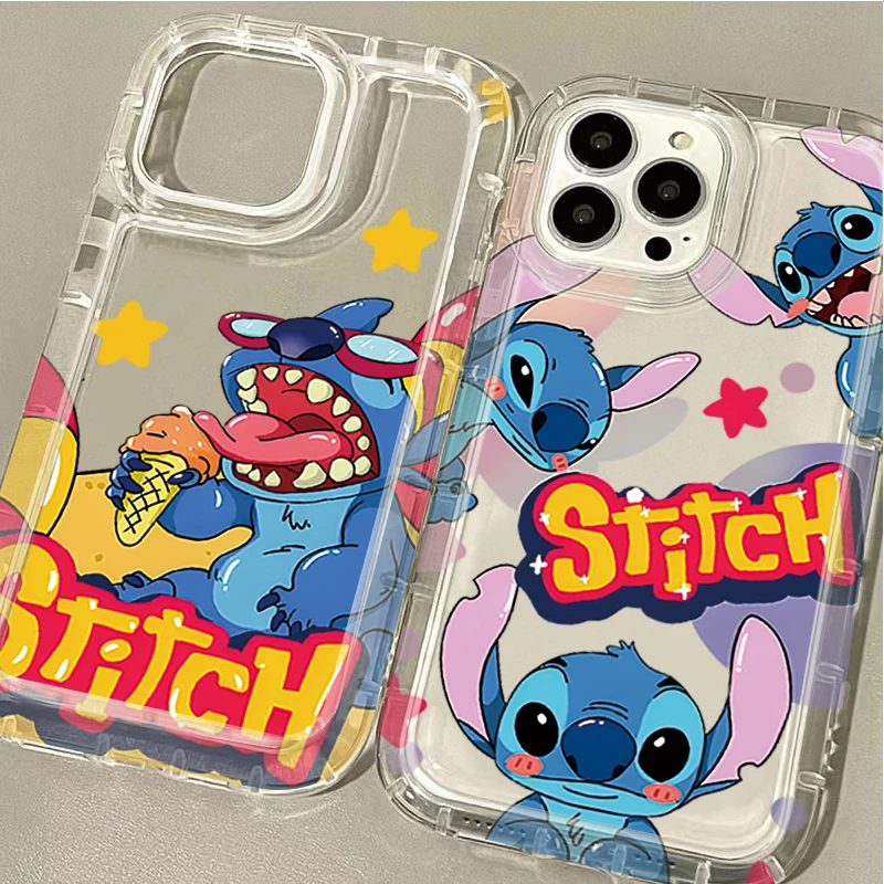 Disney Stitch Angel Friends Protective Phone Case for iPhone 15 14 13 12 11 Pro Max XR XS X 8 7 6 6S Plus SE 2020 Silicone Cover - náhled 3
