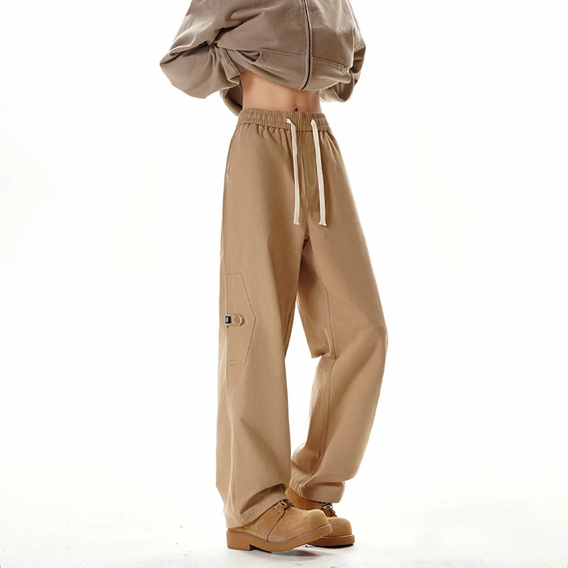 النمط الياباني رجل السراويل بلون واسعة الساق سراويل تقليدية الرجال المتضخم سحب بنطلون فضفاض مستقيم الساق ربيع الخريف بانت #5