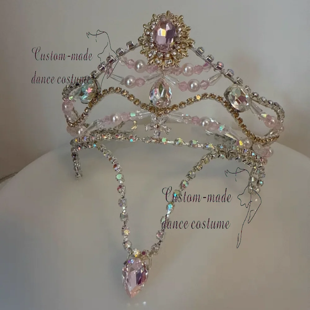 Integrierte Krone mit Ballett-Kopfbedeckung, Krone der Morgengöttin, rosa Dornröschen, lila Quecksilberfee