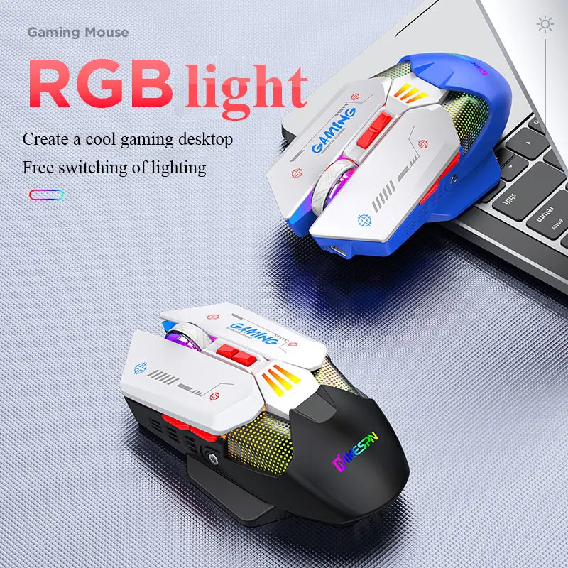

W19 Механическая мышь RGB с макро определением, беспроводная проводная игровая мышь Type-C, двухрежимная игровая мышь, крутая настольная офисная периферия для ноутбука и ПК