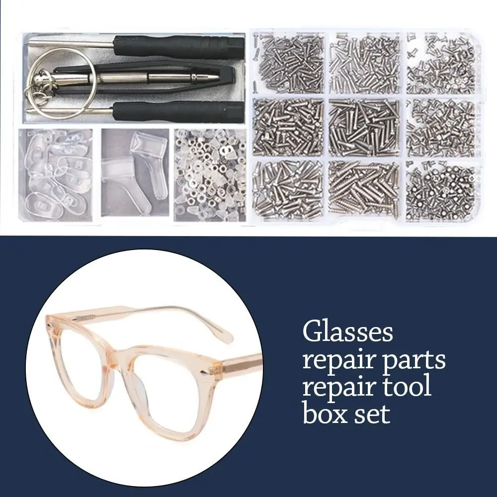 

Eyeglasses Sunglasses Repair Kit Tool Glasses Screwdriver Screws Sets Nuts Nose Pad Optical Repair Tool Parts Assorted Kit