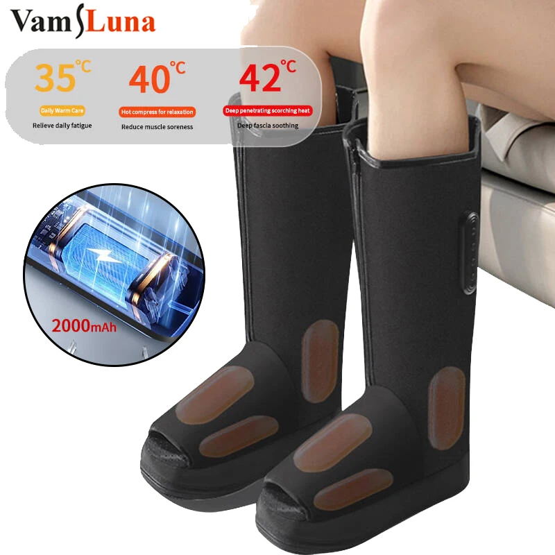 Air Compression Leg Massage Rechargeable 2000mAh Pneumatic Recovery Boot With Hot Compress Function To Relieve Muscle Soreness