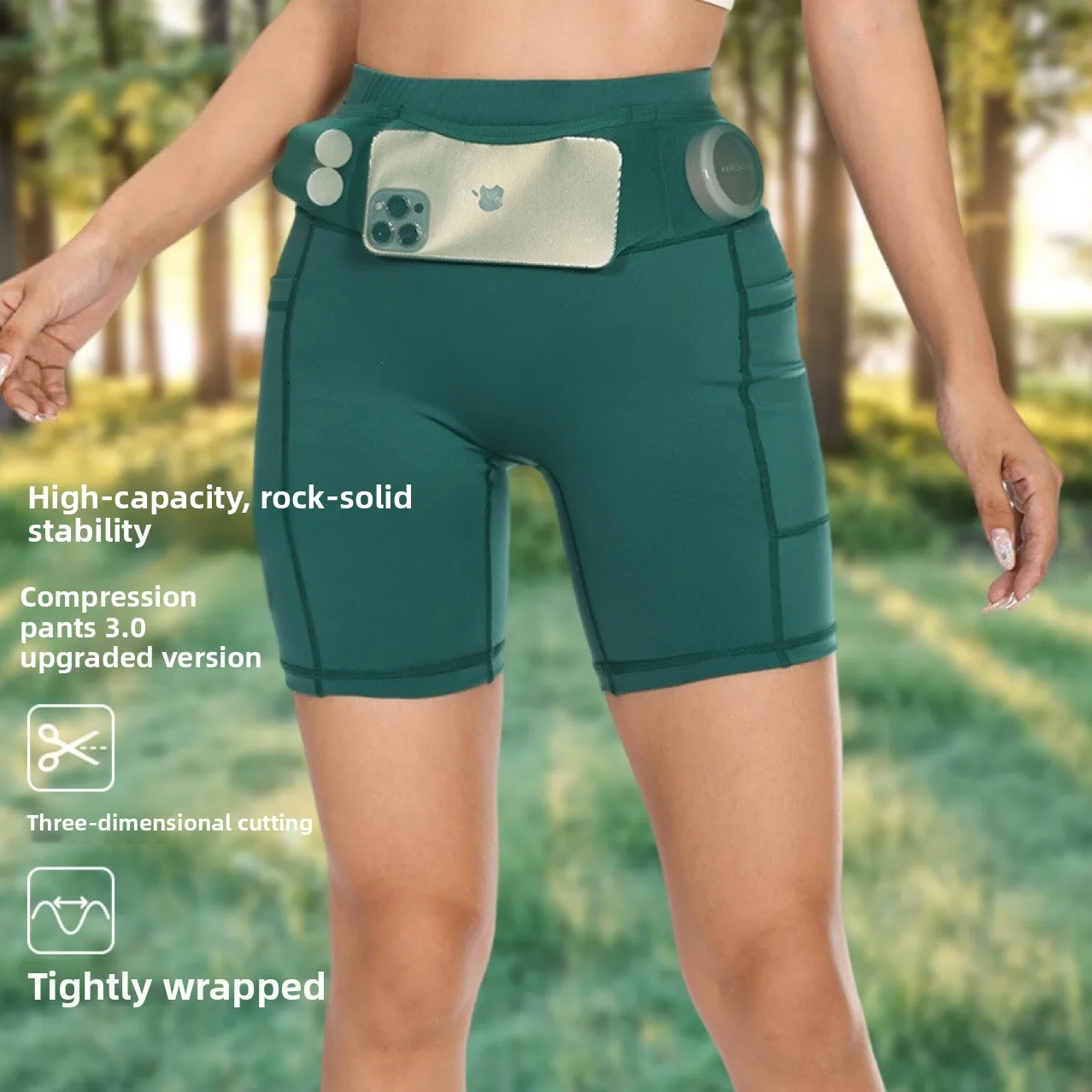 

Unisex Marathon Running Shorts Quick-Dry Waist Bag Cycling Compression Pants Fitness Gear